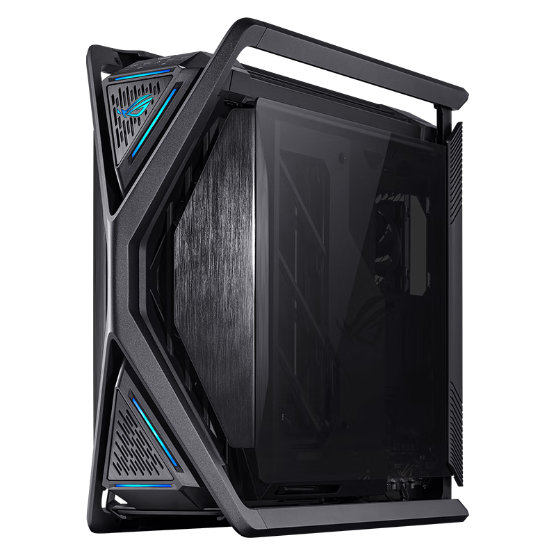 华硕(ASUS) ROG 701创世神机箱/白色 2E/BTF背插 全塔铝合金X骨架支持EATX主板/双420水冷 OP DIYA ROG HYPERION GR701  创世神白色