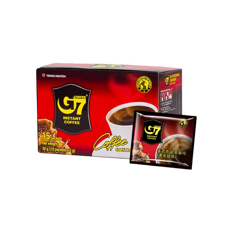 g7黑咖啡美式速溶纯黑咖啡越南0脂无蔗糖添加减燃店
