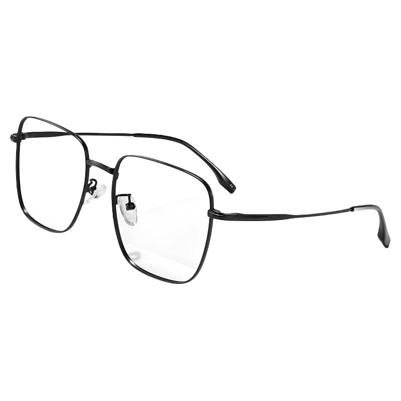 万新WAN XIN防蓝光眼镜框配近视镜片送男女时尚金属TK1 3517冰雾色 配万新1.60较薄非球面树脂镜片