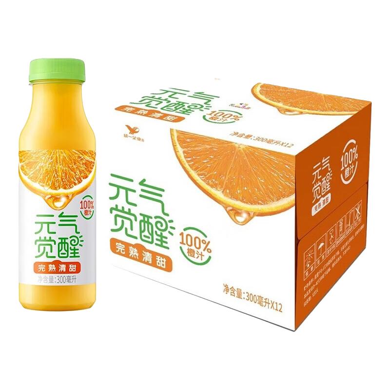 Uni-President 统一 元气觉醒 100%橙汁 300ml*12瓶