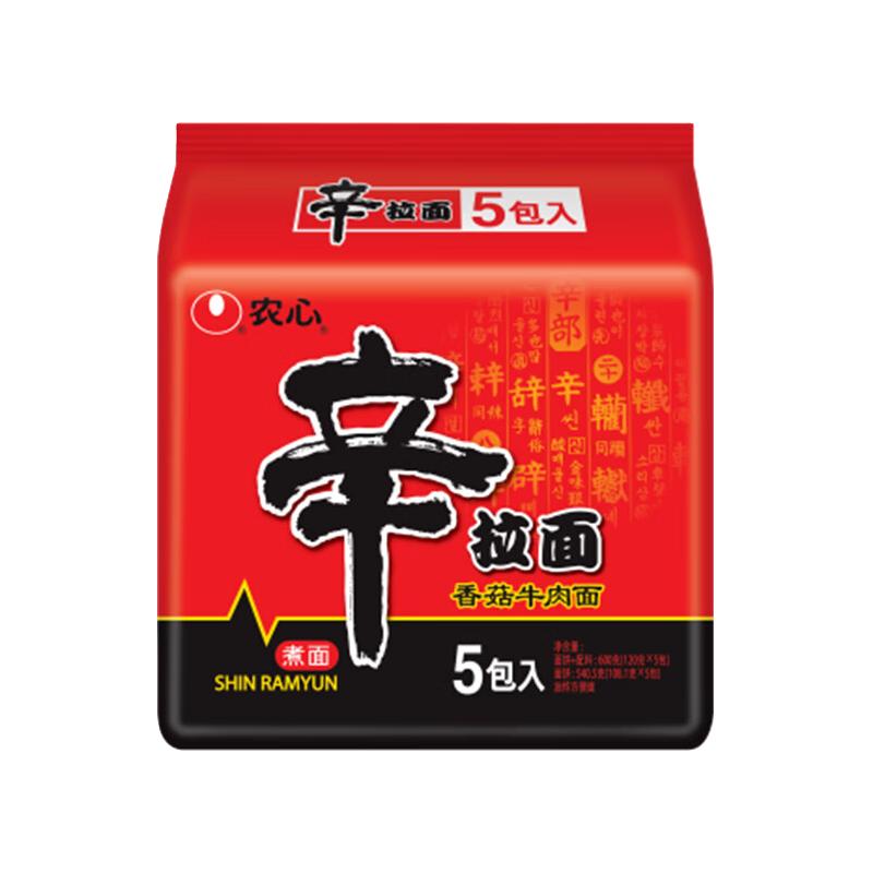  NONGSHIM/农心 香菇牛肉味 方便面  辛拉面 袋装 600g