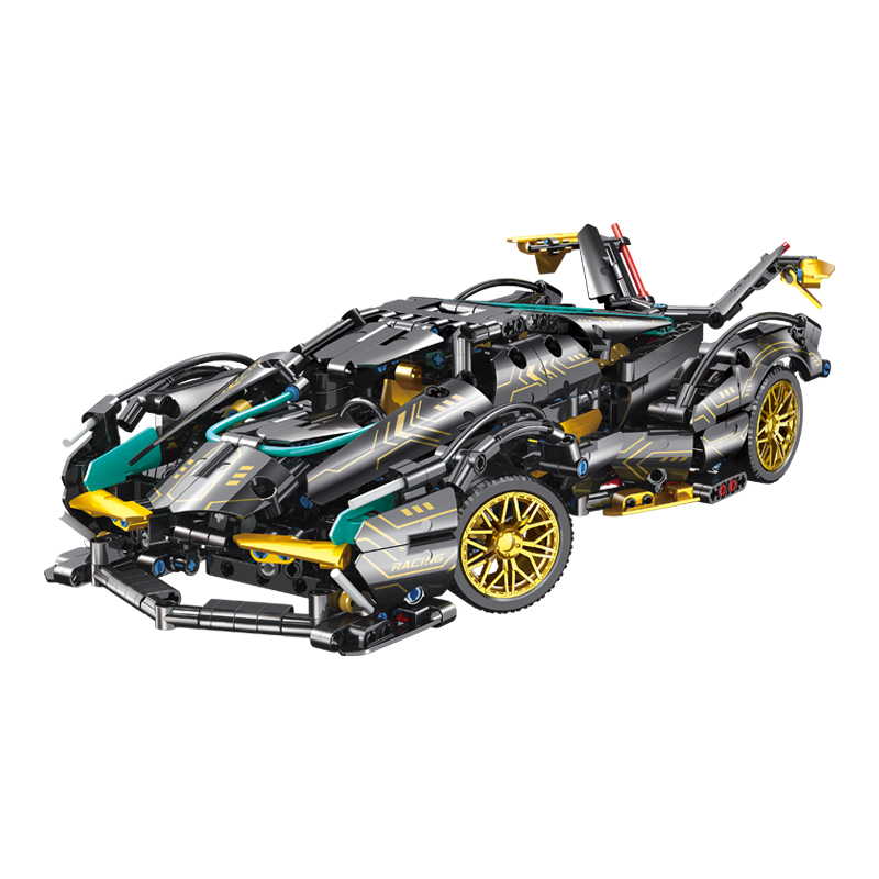 联合创想 积木兼容乐高颗粒拼装跑车玩具男孩六一儿童节高难度巨大型 1:14黑武士兰博