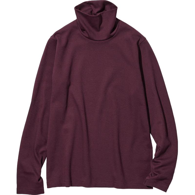 UNIQLO 优衣库 柔滑弹力棉质两翻领T恤长袖打底衫