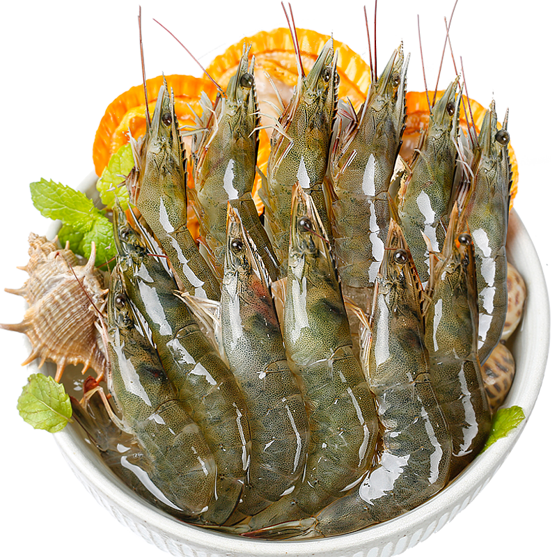 万景 北海 鲜冻白对虾 1kg