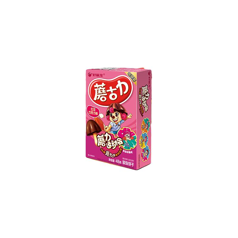 好丽友（ORION）好多鱼蘑古力糖果零食儿童休闲零食宿舍办公室小零食 【蘑古力】红豆巧克力味48g
