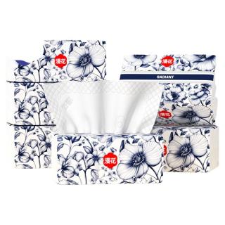 漫花 抽纸400张大包加厚纸巾抽纸整箱家用餐巾纸婴儿实惠装面巾纸