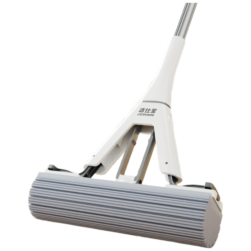 洁仕宝胶棉拖把2024免手洗吸水对折胶棉墩布家用一拖净一键换头28cm