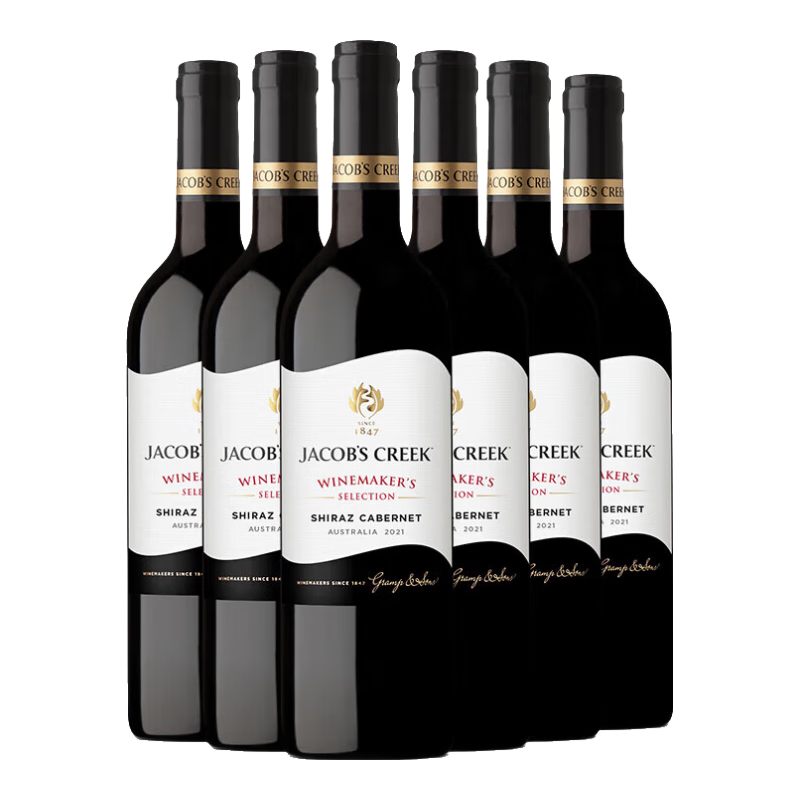 杰卡斯（Jacob's Creek）澳大利亚原瓶 杰卡斯酿酒师臻选西拉加本纳红葡萄酒750ml整箱