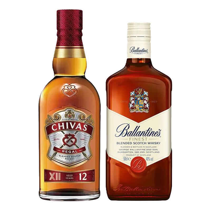 CHIVAS 芝华士 威士忌组合装 500ml*2瓶（芝华士12年500ml+百龄坛特醇500ml）