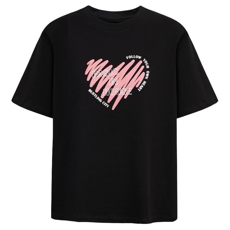 100%棉|Basic House/百家好日常系列圆领短袖T恤女2025夏季