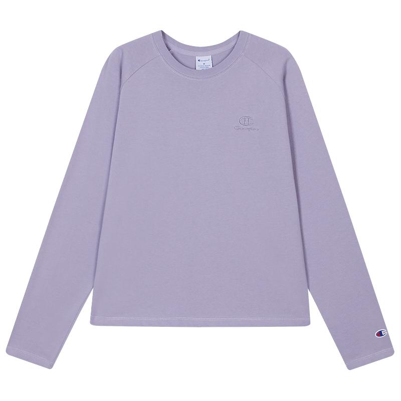 Champion冠军长袖T恤女2025秋季新款插肩袖都市格调风基础打底衫