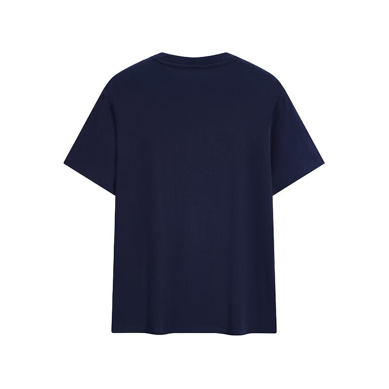 卡帕（Kappa）背靠背2025夏季纯棉运动短袖男圆领休闲t恤透气上衣K0F32TD39 暗夜蓝黑-906 L