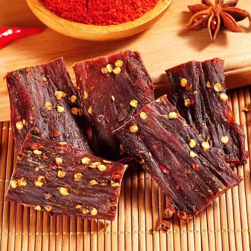 风干牛肉干零食边角料手撕麻辣西藏特产耗牛肉干特产 香辣一斤送麻辣一斤发4袋【只有净重】