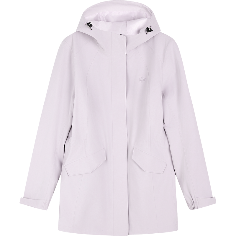 探拓 抓绒冲锋衣女25年秋冬加绒保暖显瘦收腰登山服长款软壳外套