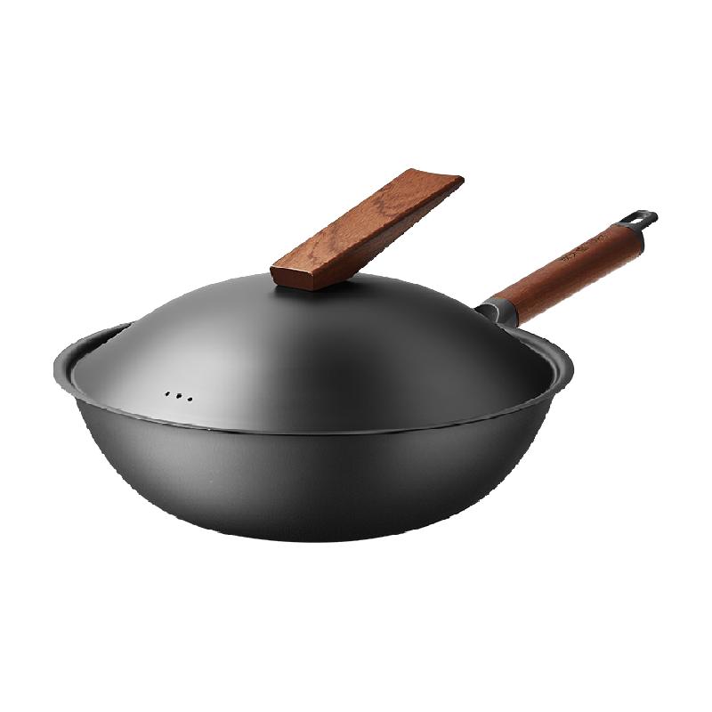 炊大皇炒锅无涂层不粘锅臻铁轻铸平底锅家用铁锅大容量防锈炒菜锅