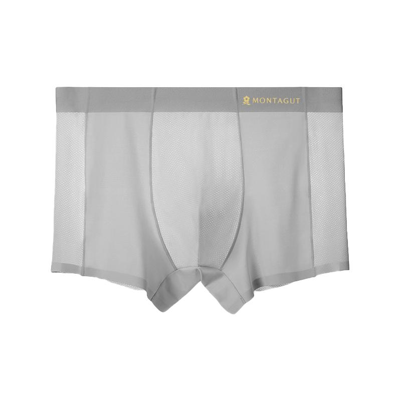 梦特娇冰丝网孔男士内裤男生高档四角裤男款抑菌青少年平角短裤头