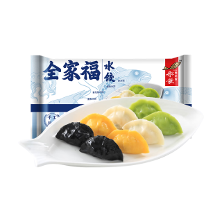 船歌鱼水饺 全家福鲅鱼水饺墨鱼黄花鱼虾480g24只早餐速食面点生鲜速冻饺子