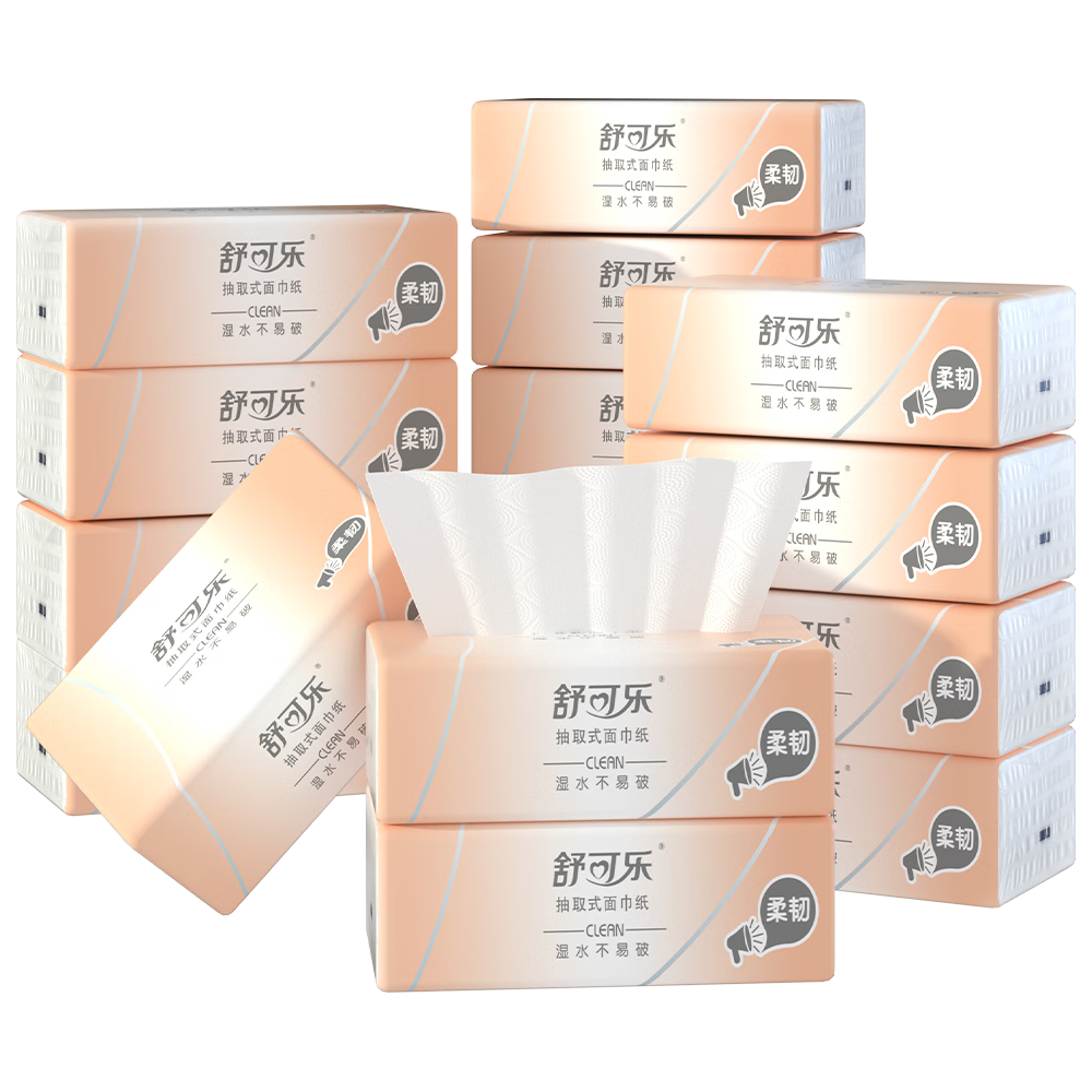 舒可乐 抽纸巾原木抽纸4层1包