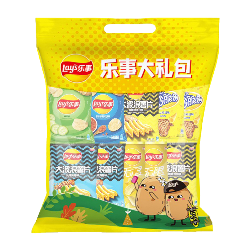 Lay's 乐事 大礼包578g 薯片辣味休闲食品 送女友送男友送小朋友 零食大礼包 混合分享装578g