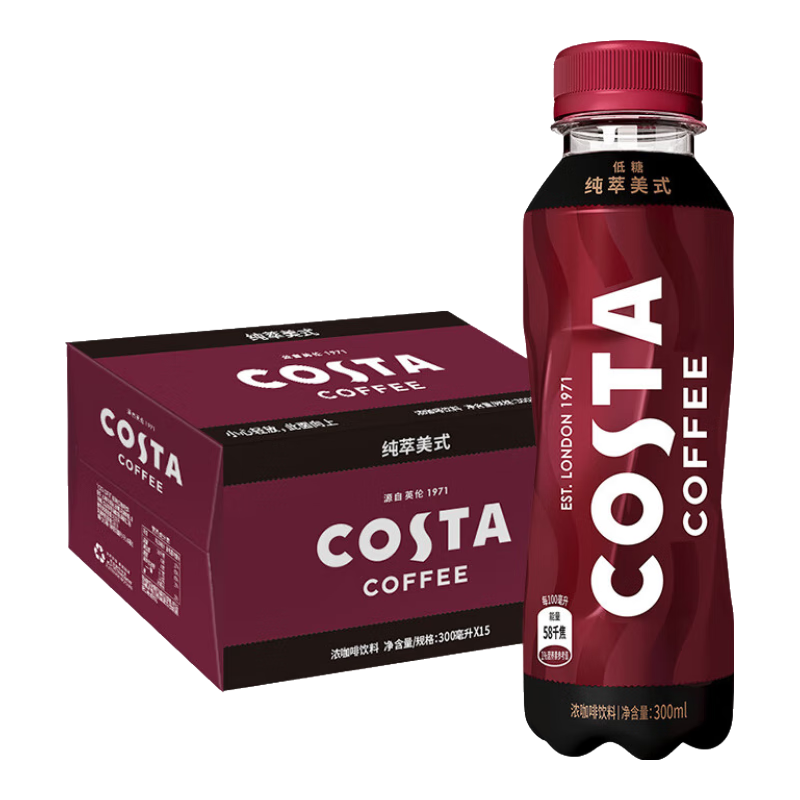Coca-Cola 可口可乐 纯粹美式 浓咖啡饮料 300ml*15瓶