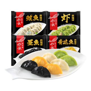 船歌鱼水饺 多味海鲜饺子 230g*4袋（墨鱼+鲅鱼+黄花鱼+虾）