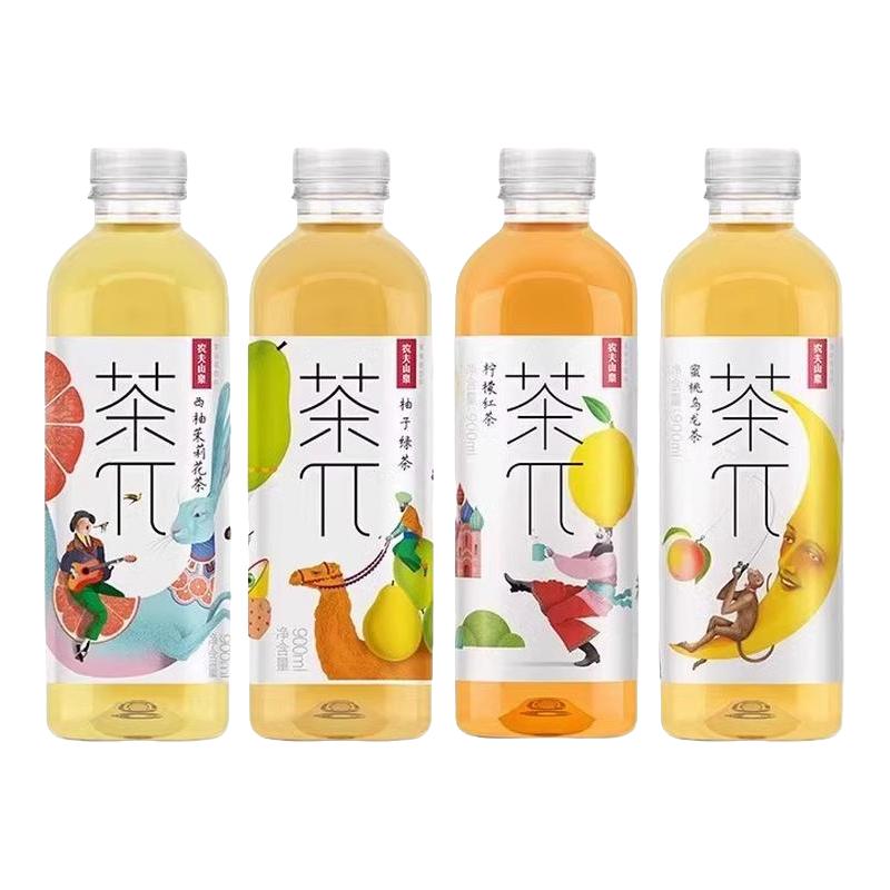NONGFU SPRING 农夫山泉 茶兀饮料茶派500ml装蜜桃乌龙茶西柚茉莉花茶柚子绿茶
