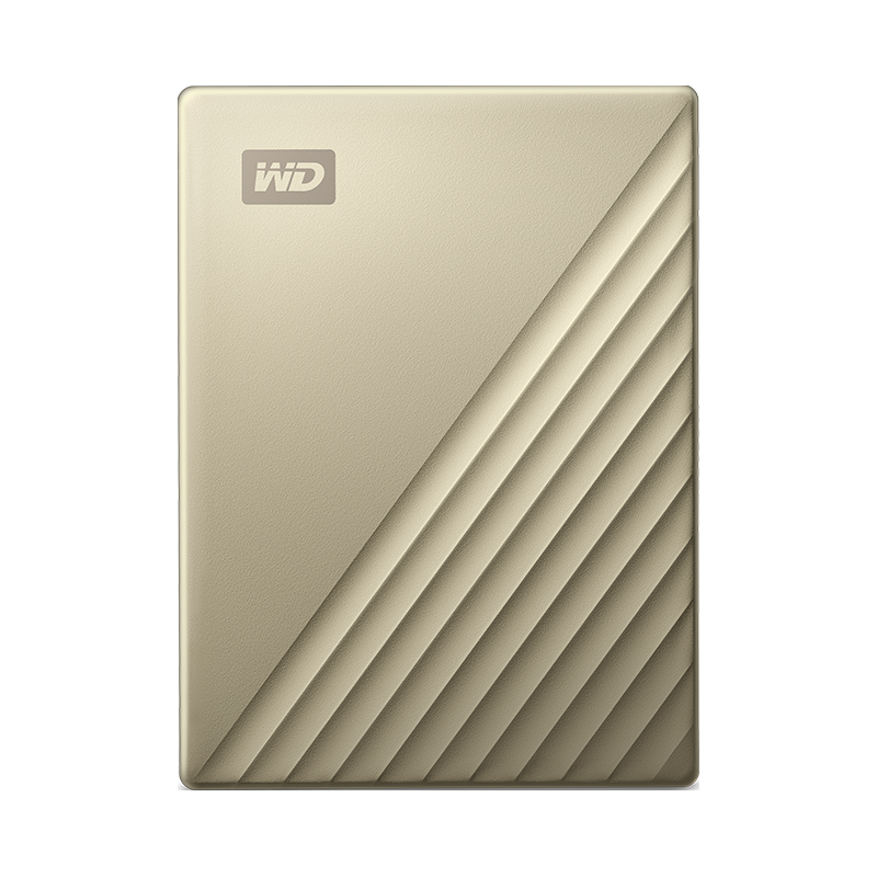 Western Digital 西部数据 My Passport Ultra系列 精英款 2.5英寸 Type-C便携移动机械硬盘 2TB USB3.0 金色