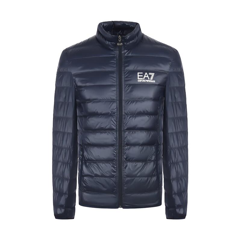安普里奥·阿玛尼（Emporio Armani）EA7秋冬轻薄羽绒服轻奢百搭户外保暖防风外套男士款深蓝色M
