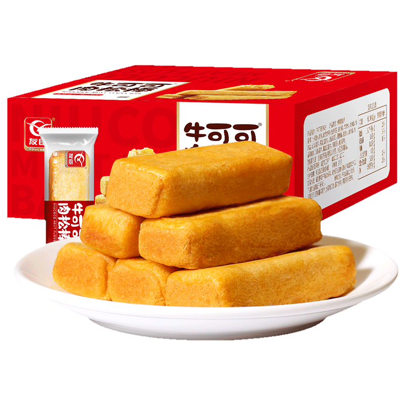 友臣肉松饼1200g加量50g装 饼干蛋糕 休闲零食  礼盒