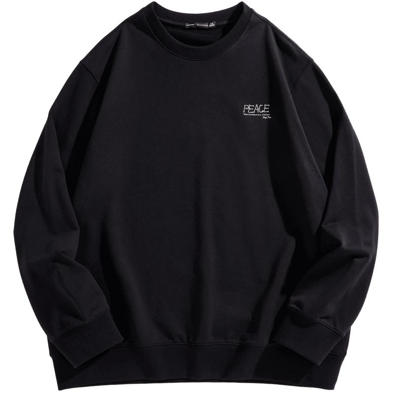 男装秋冬款圆领刺绣男式卫衣