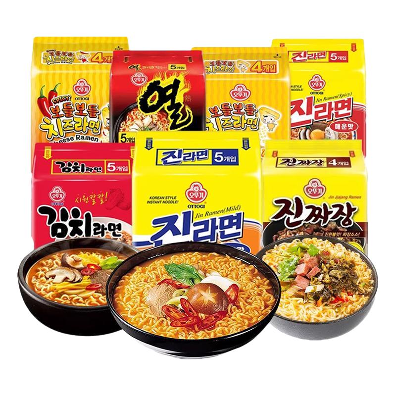 OTTOGI 不倒翁 韩国进口不倒翁金拉面辣味真海鲜拉面方便面泡面袋装速食