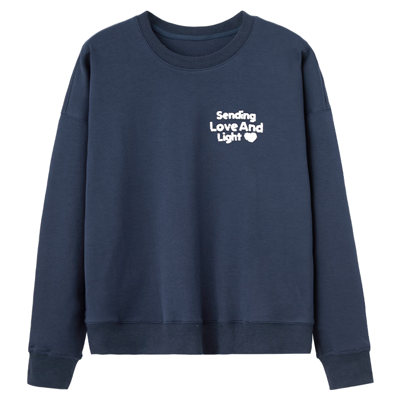 百家好/百家好圆领基础款卫衣女2024秋季新款宽松长袖上衣