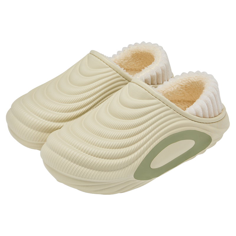 OIU 潮流防水棉拖鞋男士秋冬家居包跟棉鞋女款加绒厚底