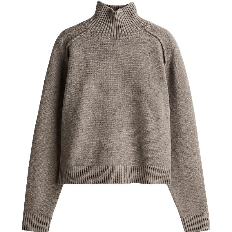 HM女装毛针织衫秋季时尚气质感高领套衫1246584