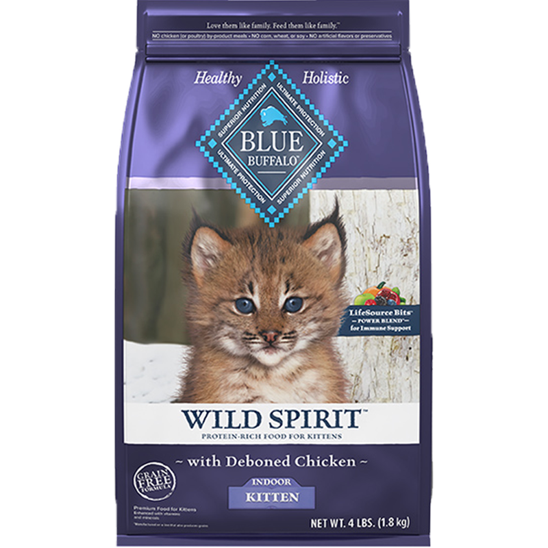 蓝挚/蓝馔/bluebuffalo原野精灵猫粮去骨鸡肉幼猫猫粮1.8KG