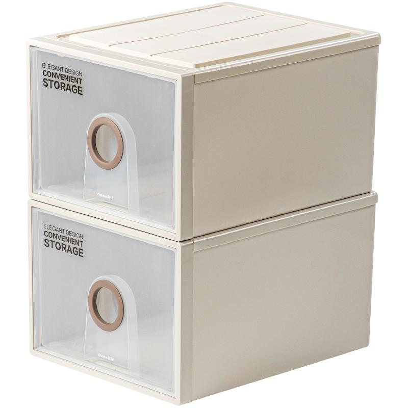 CHAHUA 茶花 收纳箱抽屉衣柜衣物塑料分层收纳柜内衣收纳盒储物箱整理箱