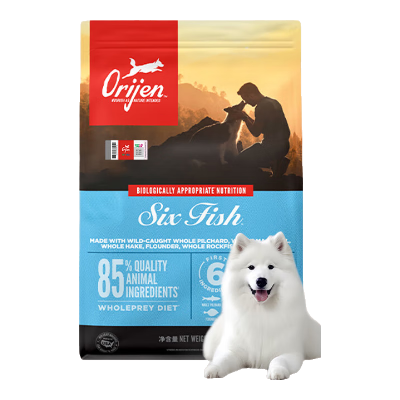 Orijen 渴望 通用鱼肉狗粮干粮全阶段六种鱼犬粮 2kg