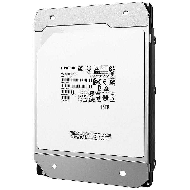 TOSHIBA 东芝 3.5英寸 企业级硬盘 16TB（PMR、7200rpm、512MB）MG08ACA16TE+SATA线+螺丝