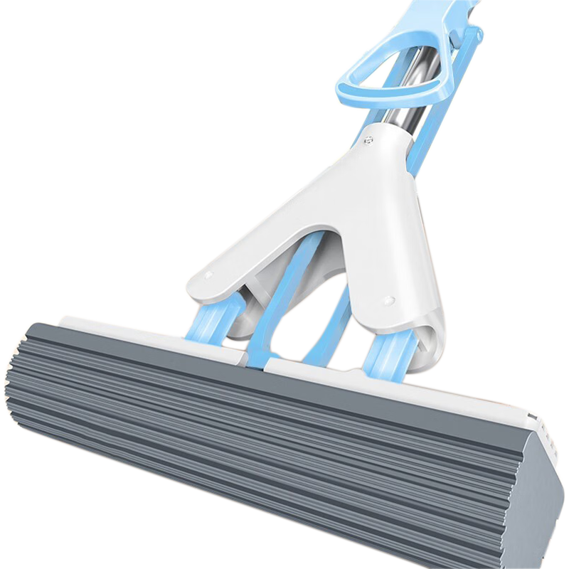 雅高 伸缩款胶棉拖把 拖把头 吸水海绵拖把不锈钢杆挤水免手洗