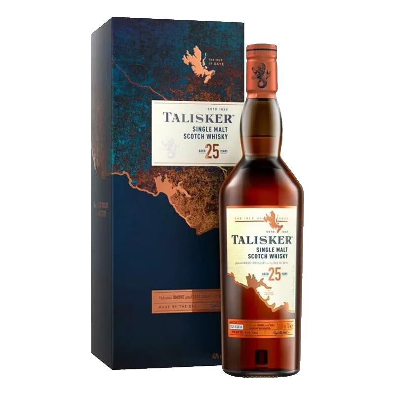 泰斯卡名企严选 泰斯卡 Talisker 单一麦芽苏格兰威士忌洋酒 岛屿区 泰斯卡25年