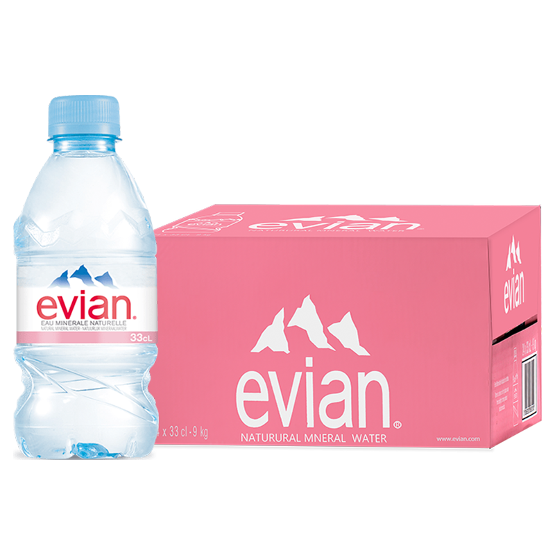 依云 evian 法国原瓶天然矿泉水 330ml*4瓶