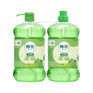 传化 柠檬清香洗洁精1.5kg*2瓶A类食品用果蔬净家用厨房强力去油清洁剂