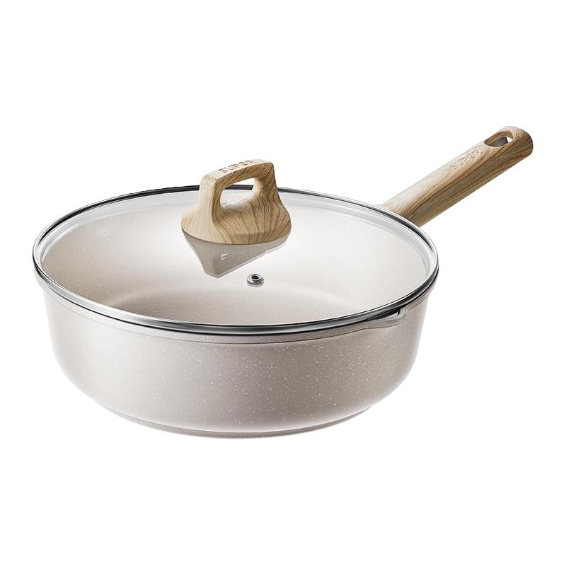 苏泊尔不粘锅炒锅家用麦饭石色炒菜锅平底锅加深不沾锅电磁炉锅