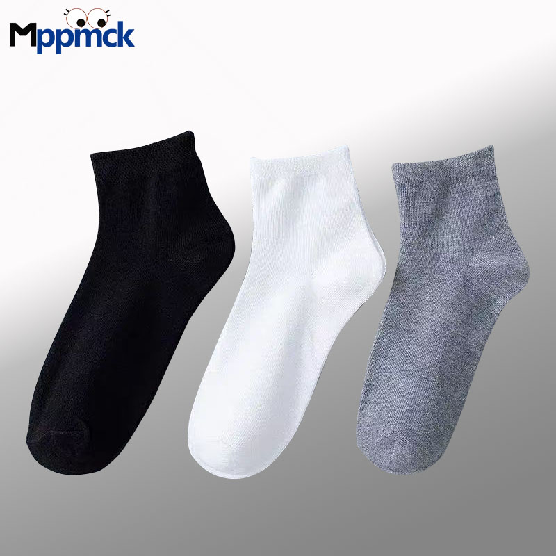 MPPMCK袜子男士船袜纯棉吸汗透气薄款短袜透气长袜黑色商务男袜 船袜黑色 10双 均码