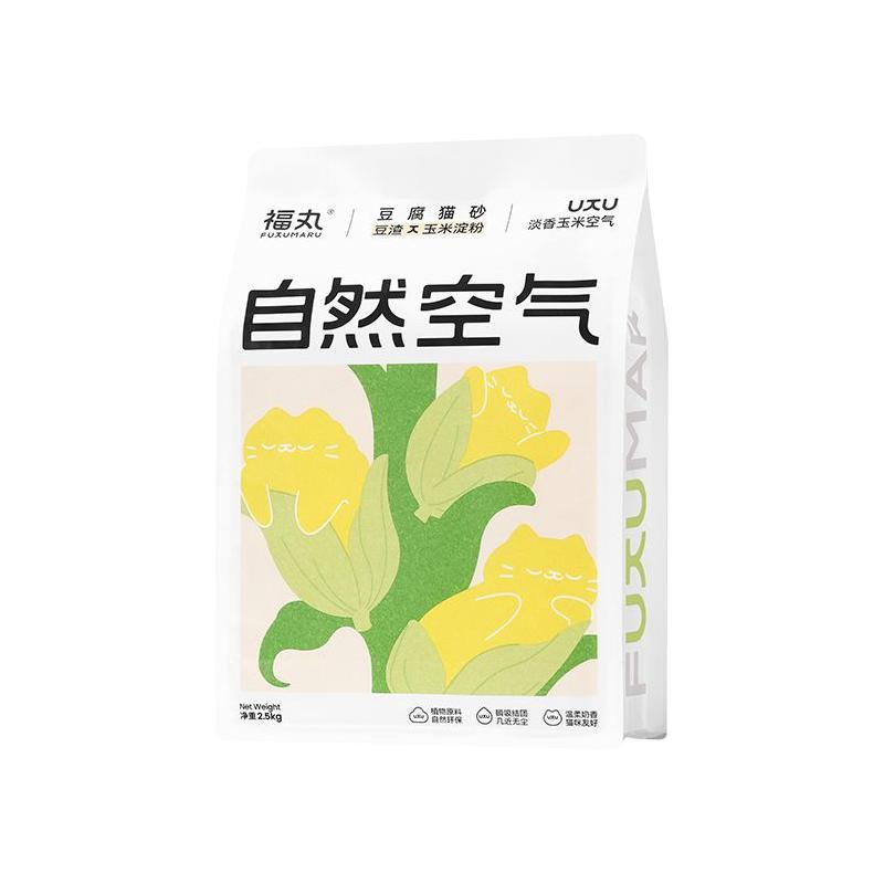 福丸猫砂玉米味豆腐猫砂2.5kg除臭低尘结团快幼猫单多猫囤货