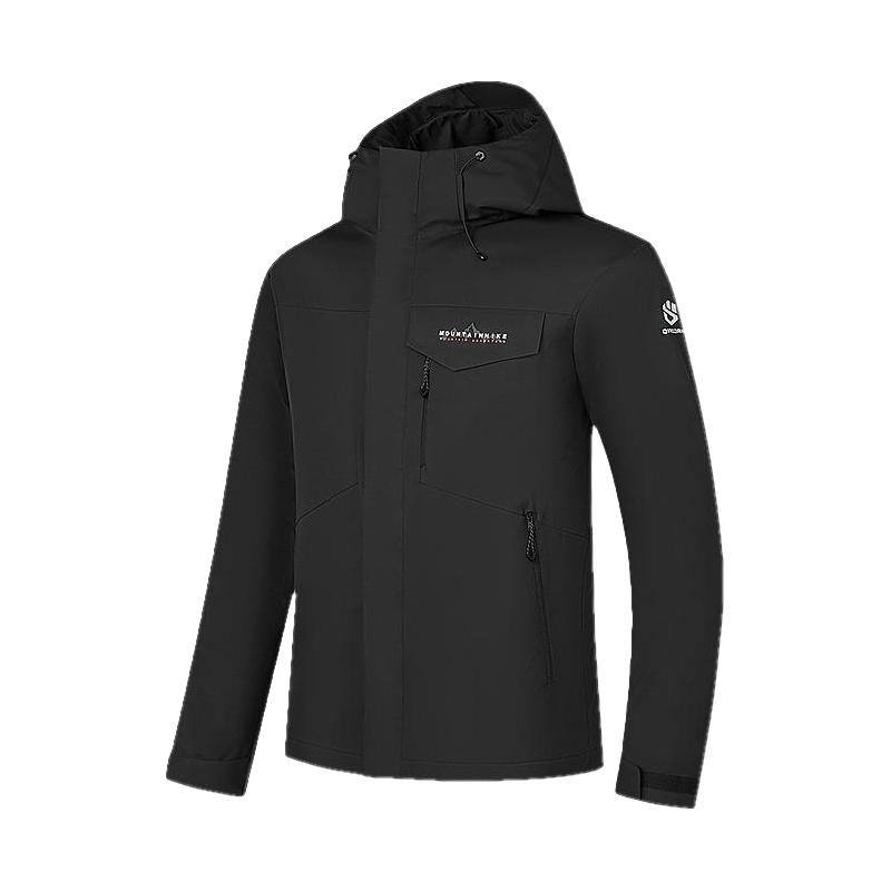 乔丹山神三合一外套男风衣冬季保暖防泼水防风加绒运动户外冲锋夹克