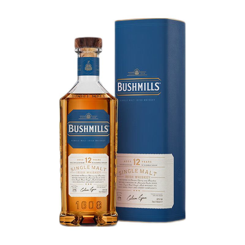 百世醇（BUSHMILLS）布什米尔12年单一麦芽威士忌700ml洋酒