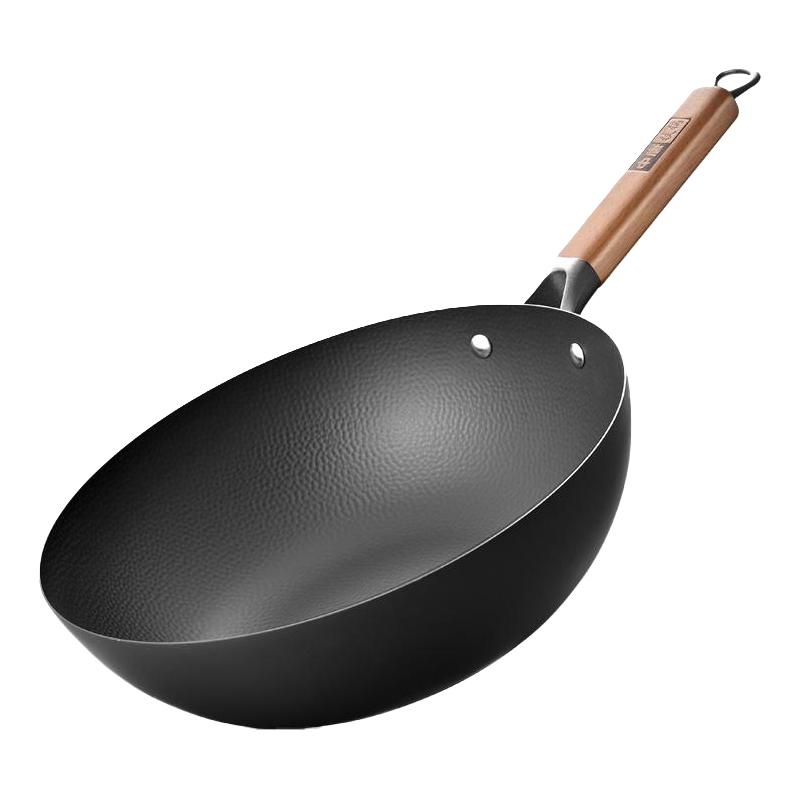 【第三代】中康 ZHONGKANG0氟I级不粘铁锅精铁炒锅无涂层锅家用炒菜锅燃气