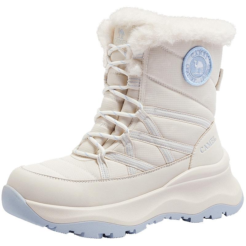 骆驼熔岩雪地靴2025冬季东北加厚户外增高防水加绒中筒棉鞋女