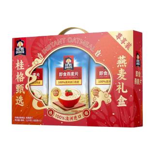 桂格 即食冲饮纯燕麦片谷物原味甄选礼盒营养无白砂糖早餐囤货